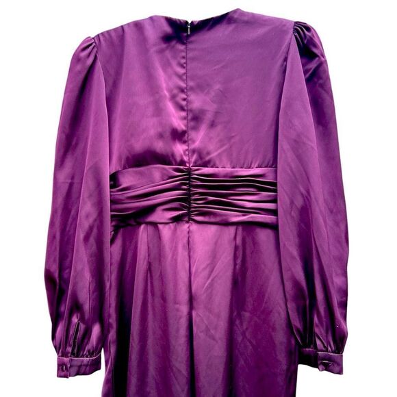 leena for Mac Duggal Plum V-neck Jumpsuit Size 10 - Picture 8 of 9